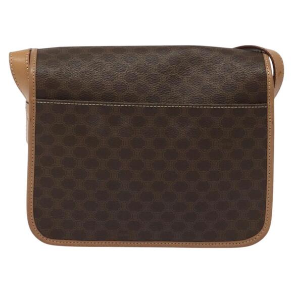 CELINE Macadam Canvas Shoulder Bag Pvc Leather Brown Gold - Picture 3 of 12